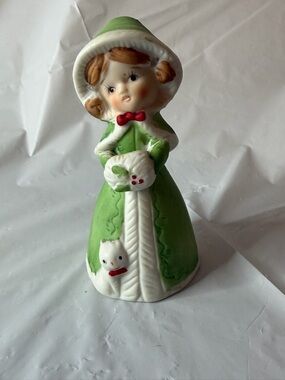 Vintage Royal Majestic Porcelain Bisque Merri-Bells GIRL WITH MUFF by JASCO 1978